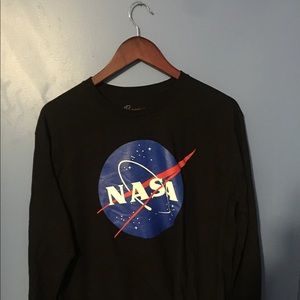 NASA Big Logo Black Long-sleeve Shirt